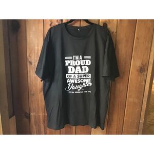Proud Dad Father Graphic T Shirt Size 3XL Black Short Sleeves